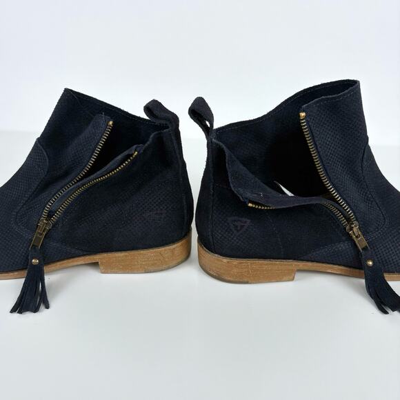 Tamaris Cigarra Blue Suede Leather Ankle Boots Size 39 Minimalist Casual Classic - Picture 8 of 15